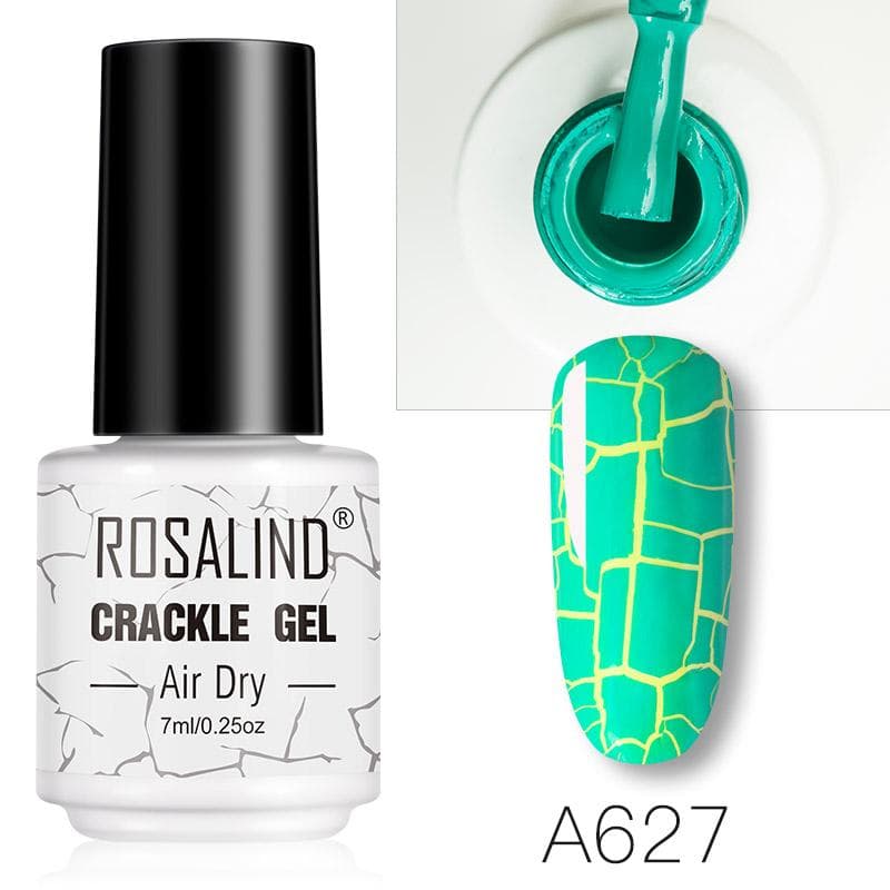 ROSALIND Whit Glass Bottle Crack Gel Nail Polish Air Dry Nail Polish Fashion Nail Art Design
