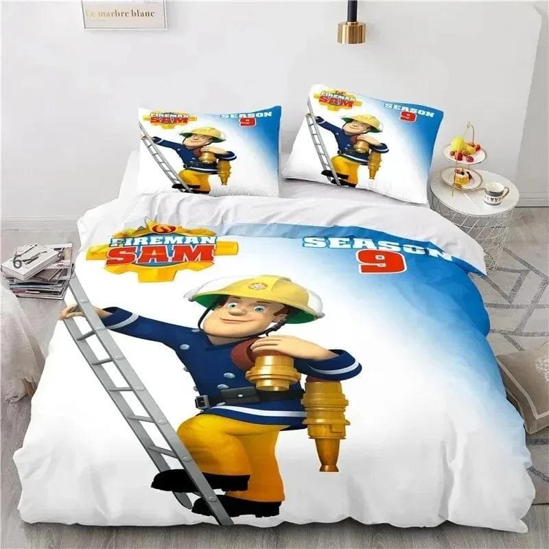 Cartoon Fireman Sam Toys Bedding Set Duvet Cover Bed Set Quilt Cover Pillowcase Comforter king Queen Size Boys Adult Bedding Set 70x133cm 2pcs