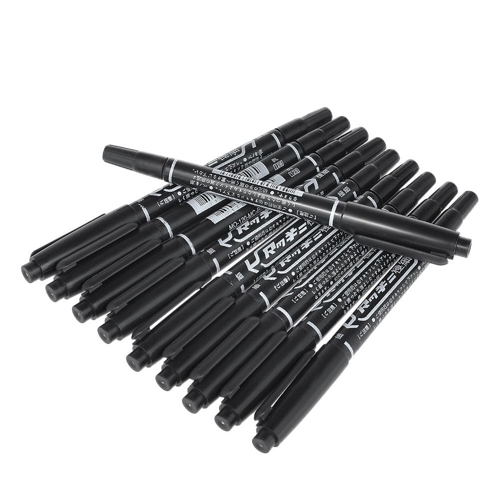10Pcs Doubleheaded Tattoo Skin Marker Pen Tattooing Piercing Marking Pen for Permanent Tattoo Tool