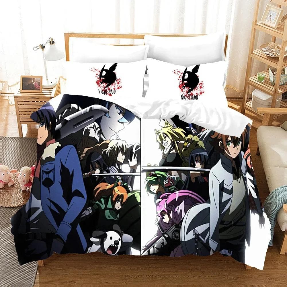 Anime Akame ga KILL Bedding Set Duvet Cover Bedroom Comforter Covers Single Twin King Size Quilt Cover Home Textile 70x133cm 2pcs