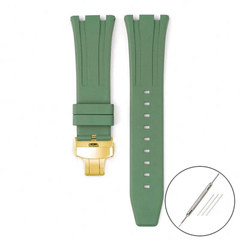Fluoro Rubber Strap for Audemars Piguet Royal Oak 15400 15500 26331 Butterfly Buckle Men Soft FKM Replace Watch Band for AP 26mm 26mm