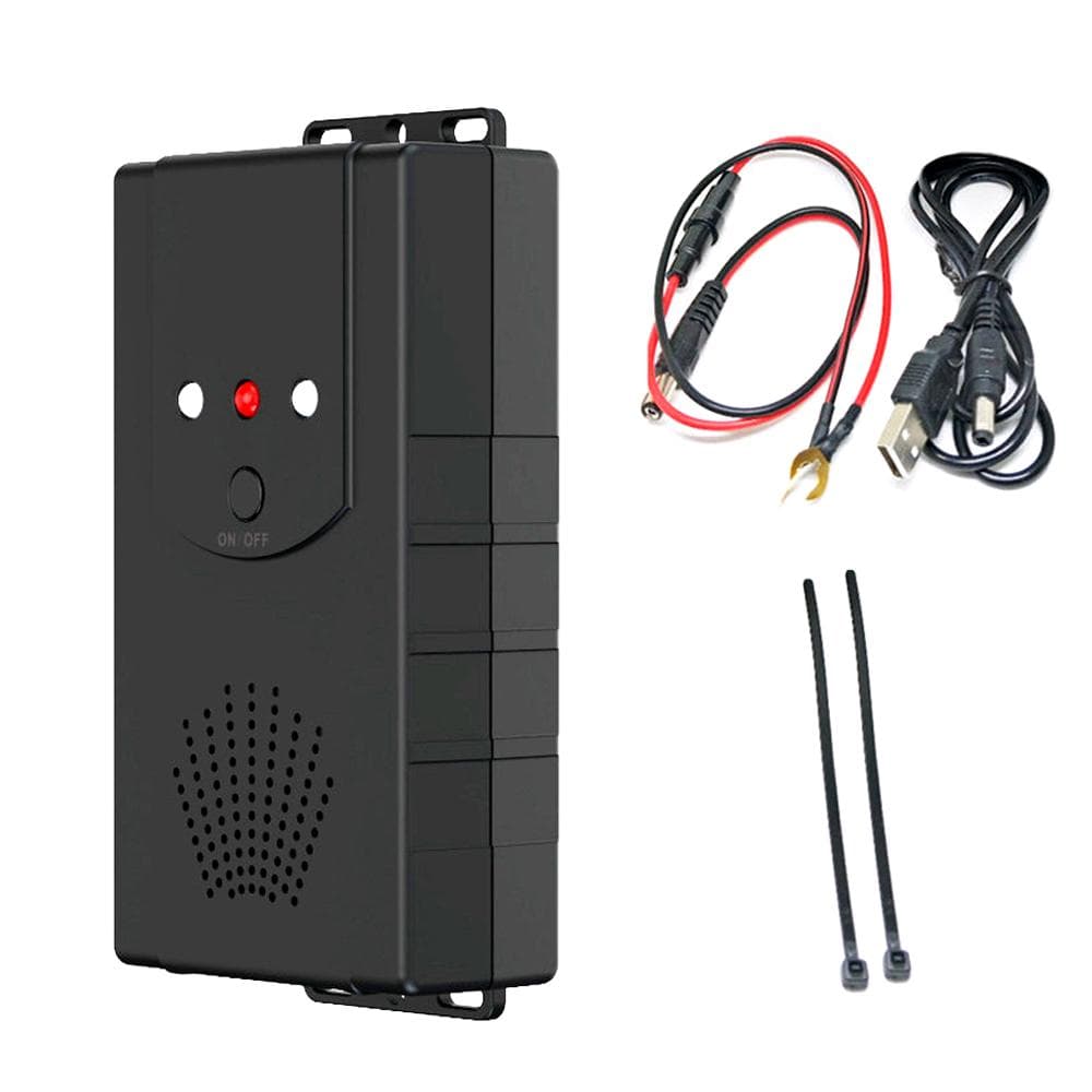 Car Under Hood Animal Repeller Rodent Rat Repellent Mice Repeller Deterrent Device with LED Strobe black