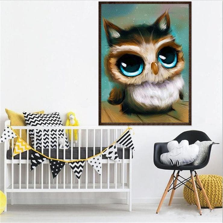 Diamond Painting Mosaic Cute Owl Baby Diamond Rhinestone Embroidery Cross Stitch Home Decor 20X30CM
