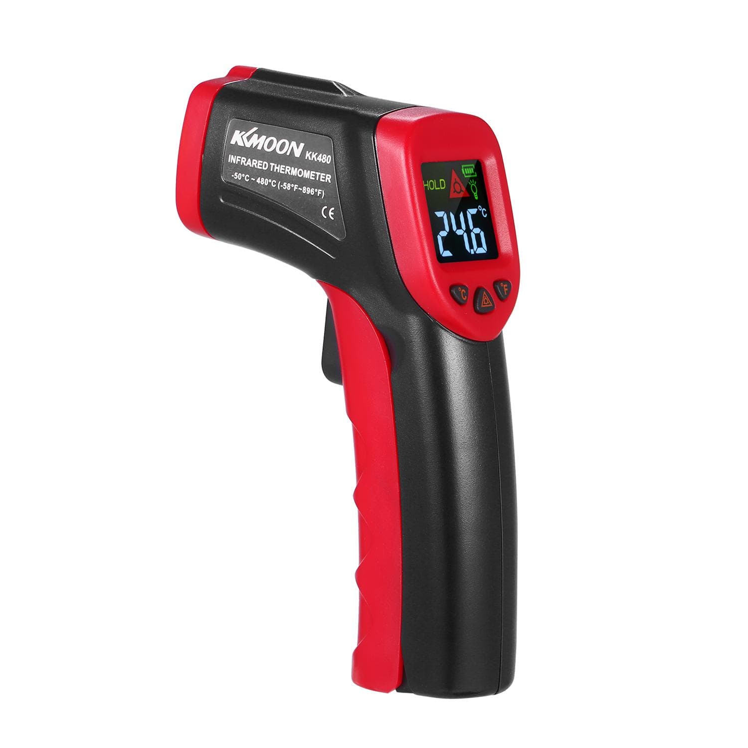 KKmoon 50~480 celsius 12:1 Handheld Digital Noncontact IR Thermometer Temperature Tester Pyrometer red black