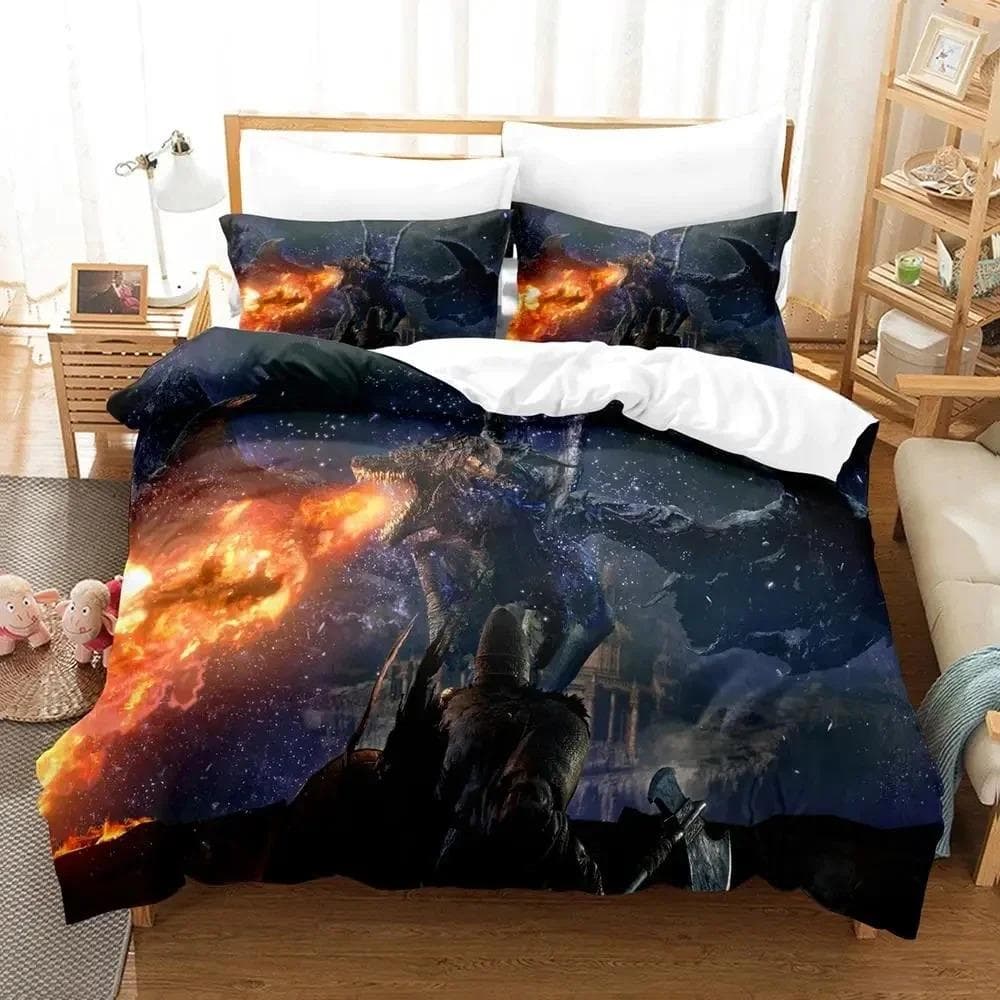 Game Dark Souls Bedding Set Duvet Cover Bed Set Quilt Cover Pillowcase Comforter king Queen Size Boys Adult Bedding Set US Twin 173x218cm