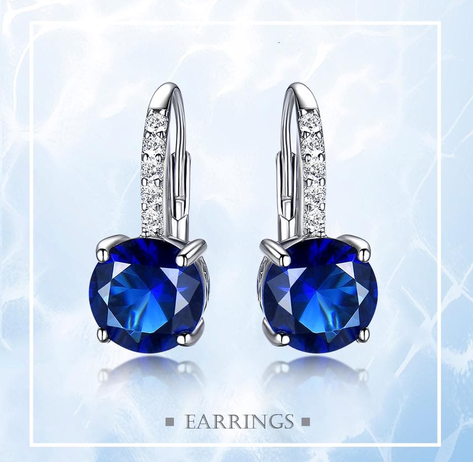 UMCHO Sky Blue Female Earrings sapphire