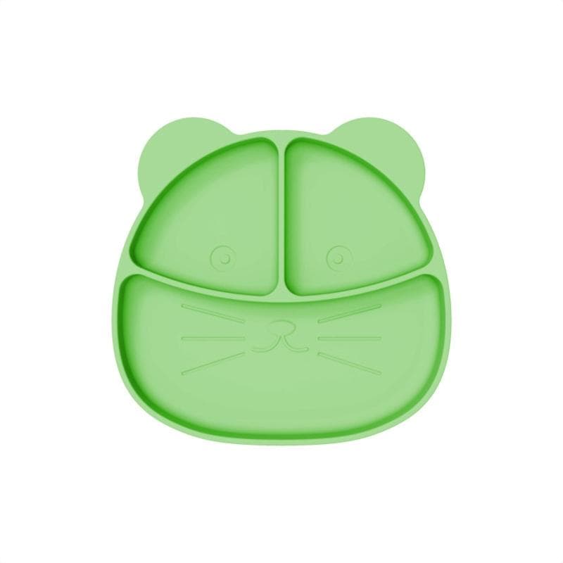 Cartoon Lion Baby Divided Suction Bowl Food Grade Silicone Dinner Feeding Plate Kids Plate Bowl 1PC green