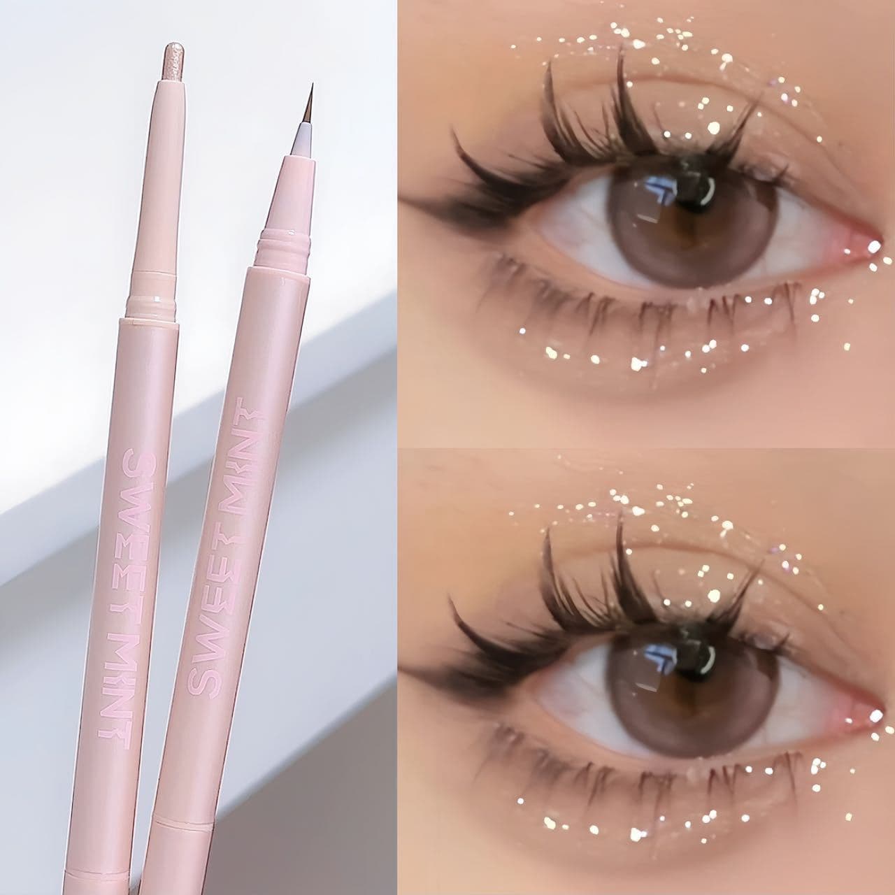Double Head Matte Pink Lying Silkworm Pen Waterproof Lasting Natural Brightening Glitter Eyeshadow Pencil Makeup Cosmetic