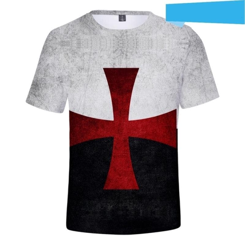 Knight Templar Men's T-shirt 3D Printing T-shirt Knight Templar Fashion Casual T-shirt Hip Hop Harajuku Streetwear Tops L