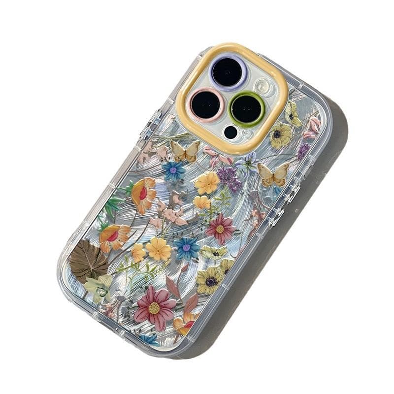 Full Screen Retro Bouquet Suitable for IPhone16pro Mobile Phone Case Apple 15pro Cream Feather Yarn 15 Ultra-thin Xs/x OPPO A93s