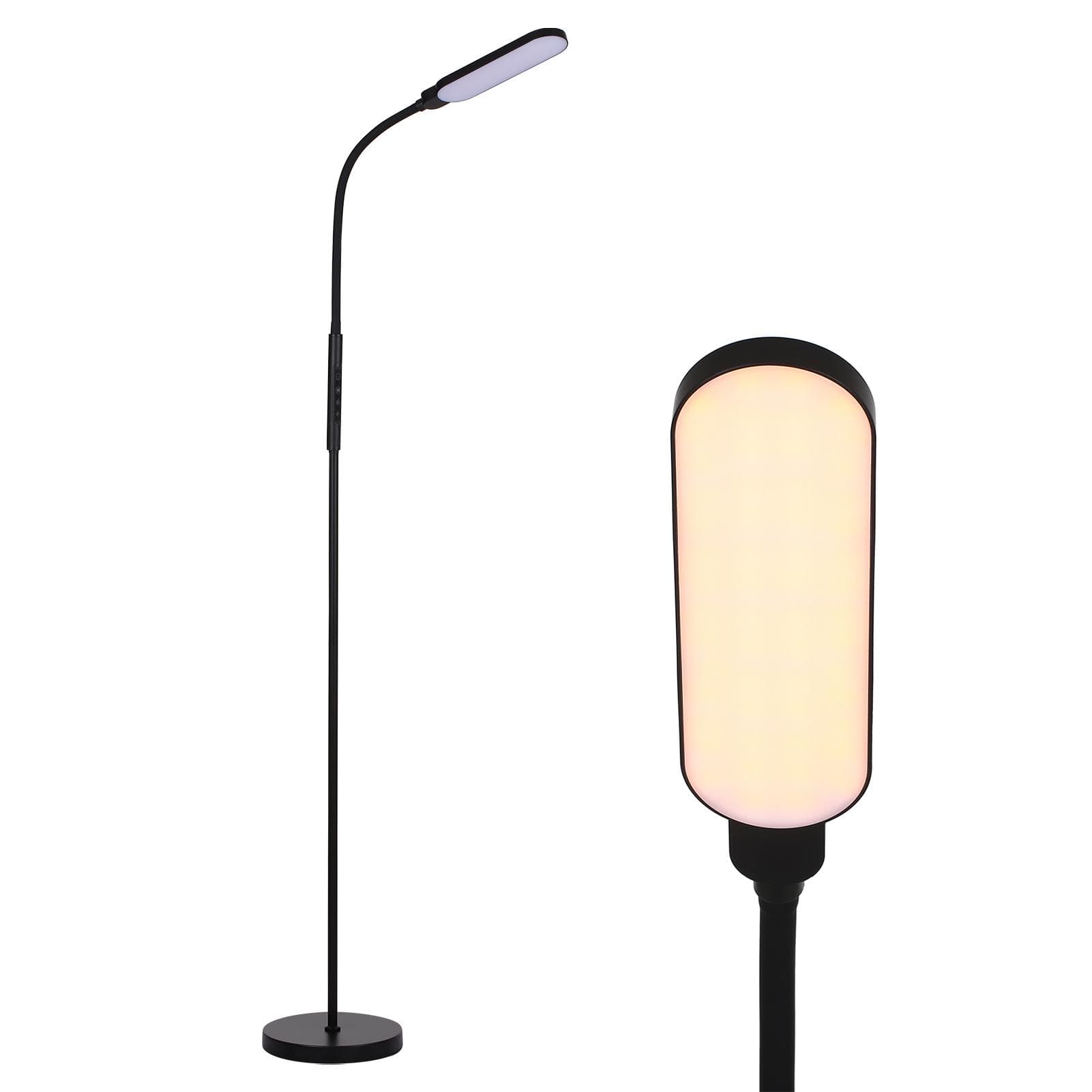 Tomshine LED Floor Lamp Modern Standing Lights Reading Light Touch Control 9 Brightness Levels & 5 US Plug black