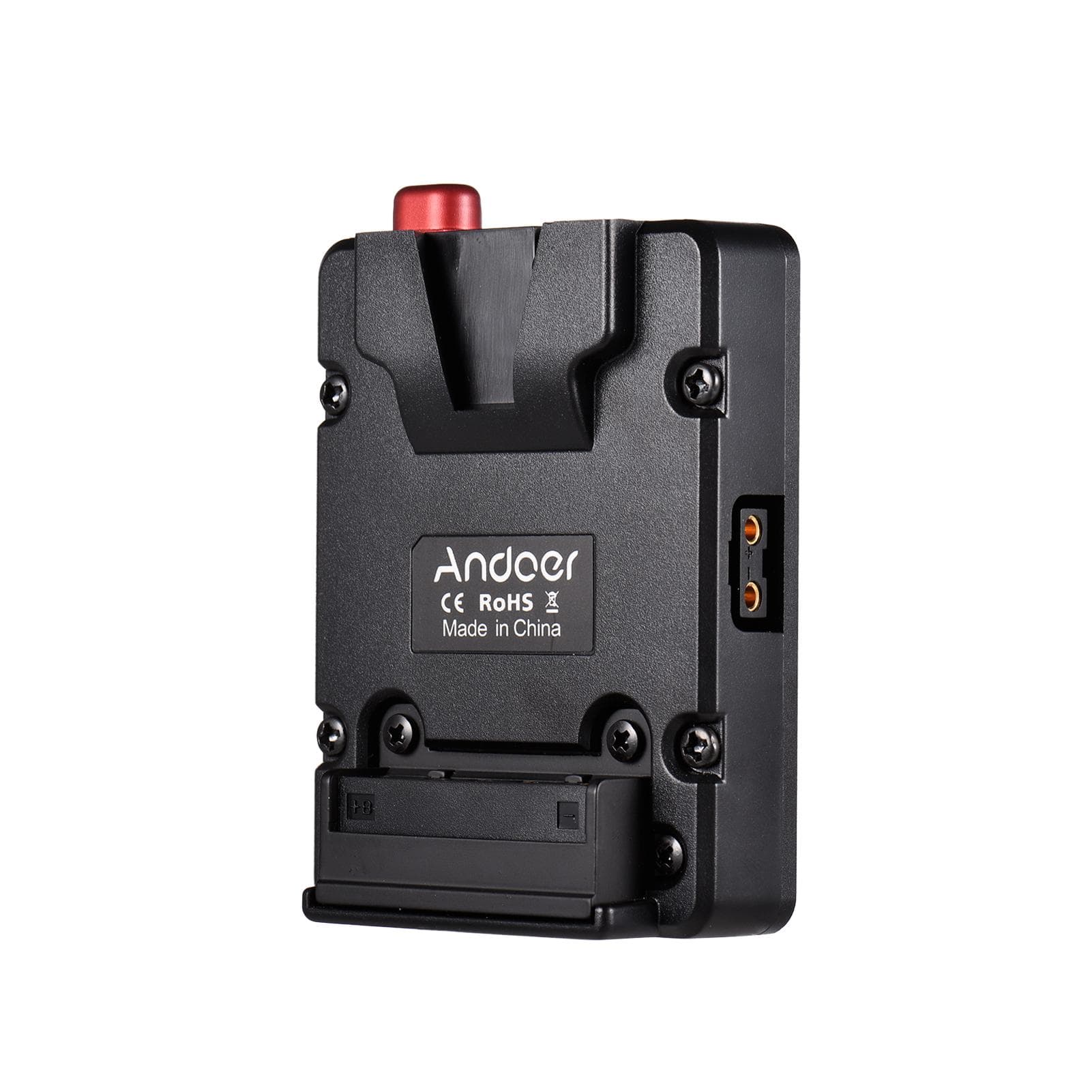 Andoer Mini Nano V-lock Mount Battery Power Supply Plate Battery Buckle with U-style Hanger for black