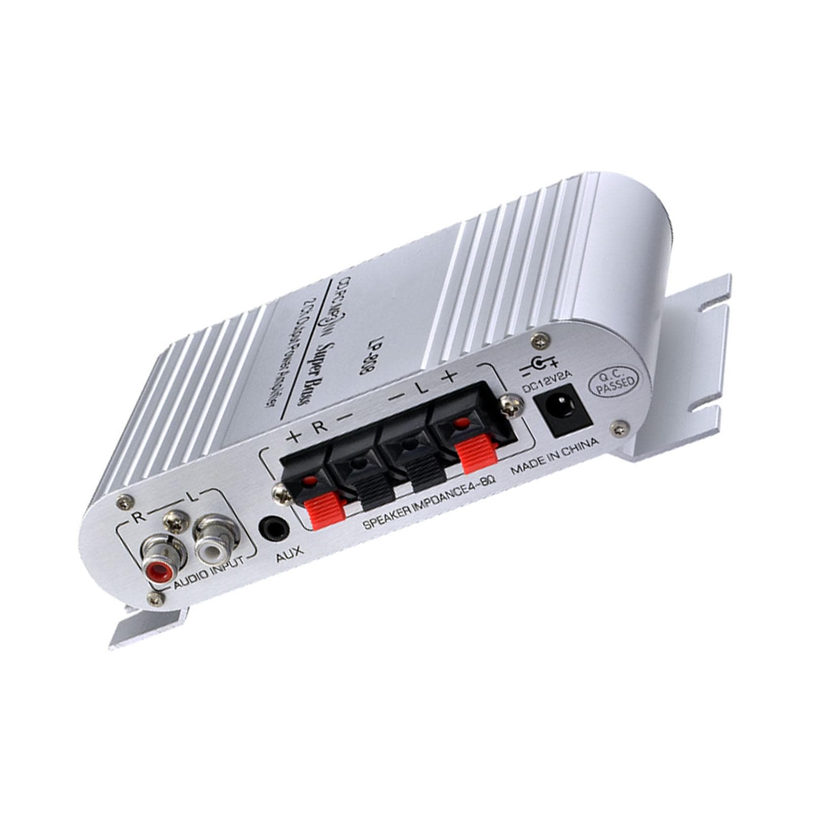 Car Power Amplifier Digital Stereo Audio Amp Treble Bass Volume Adjustment High Sensitivity