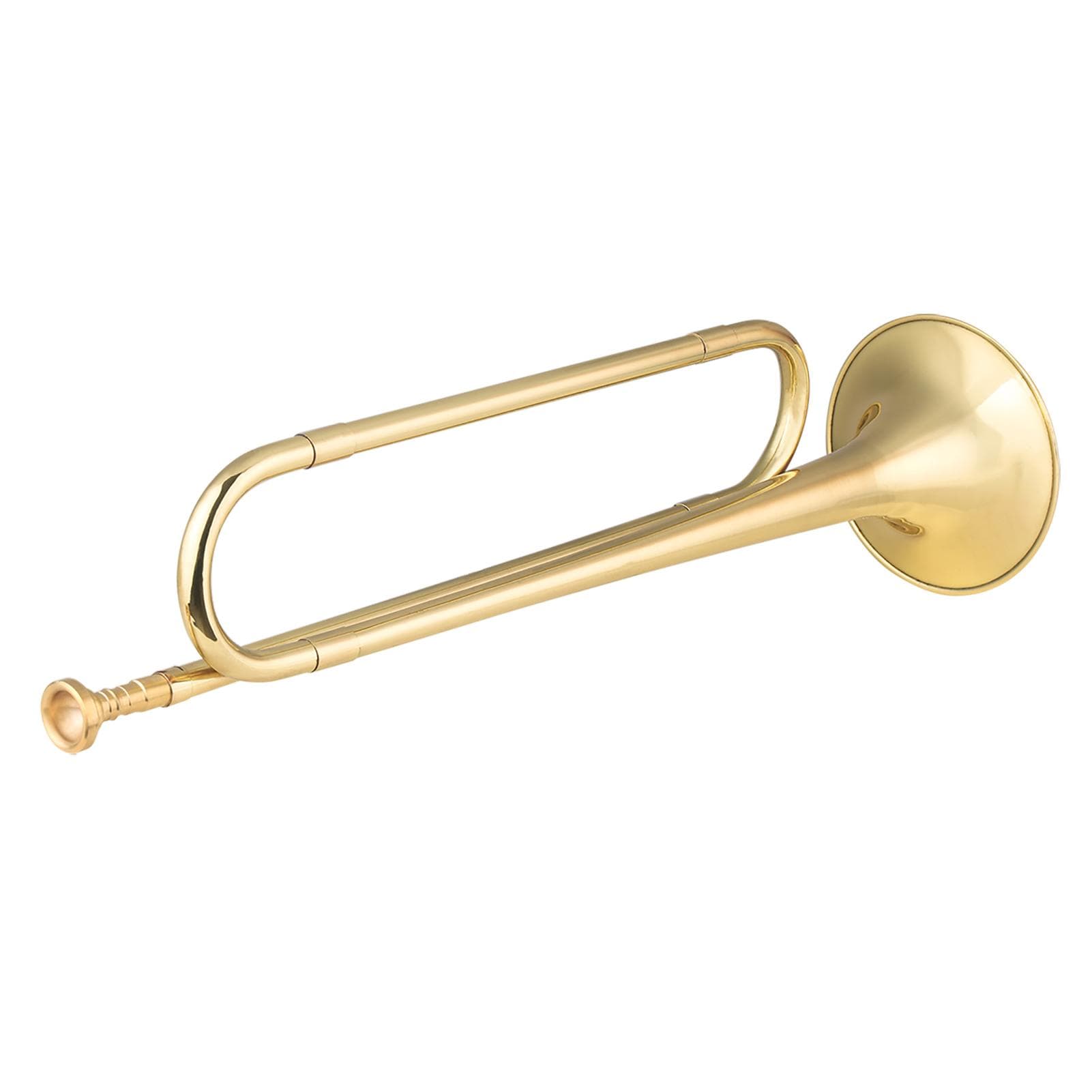 Brass C Bugle Call Gold-Plated Trumpet Cavalry Horn with Mouthpiece Musical Instrument for gold