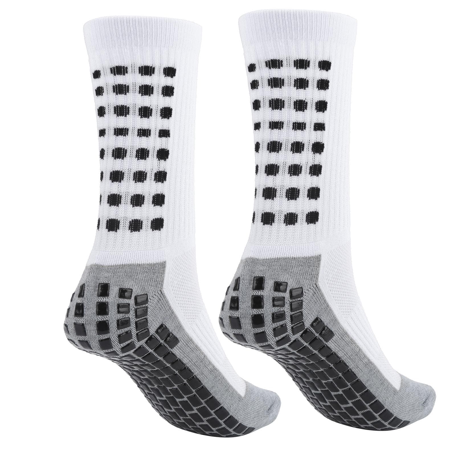 Men s Thicken AntiSlip Sports Breathable Athletic Shock Absorption Rubber Grip Socks(White )