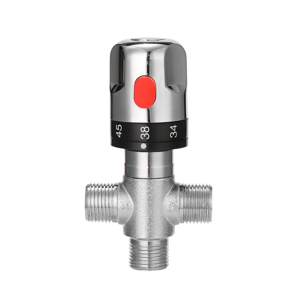 Bathroom Adjustable Thermostatic Mixer Valve Brass Water Mixer Hot/Cold Water Mixing Temperature 1#