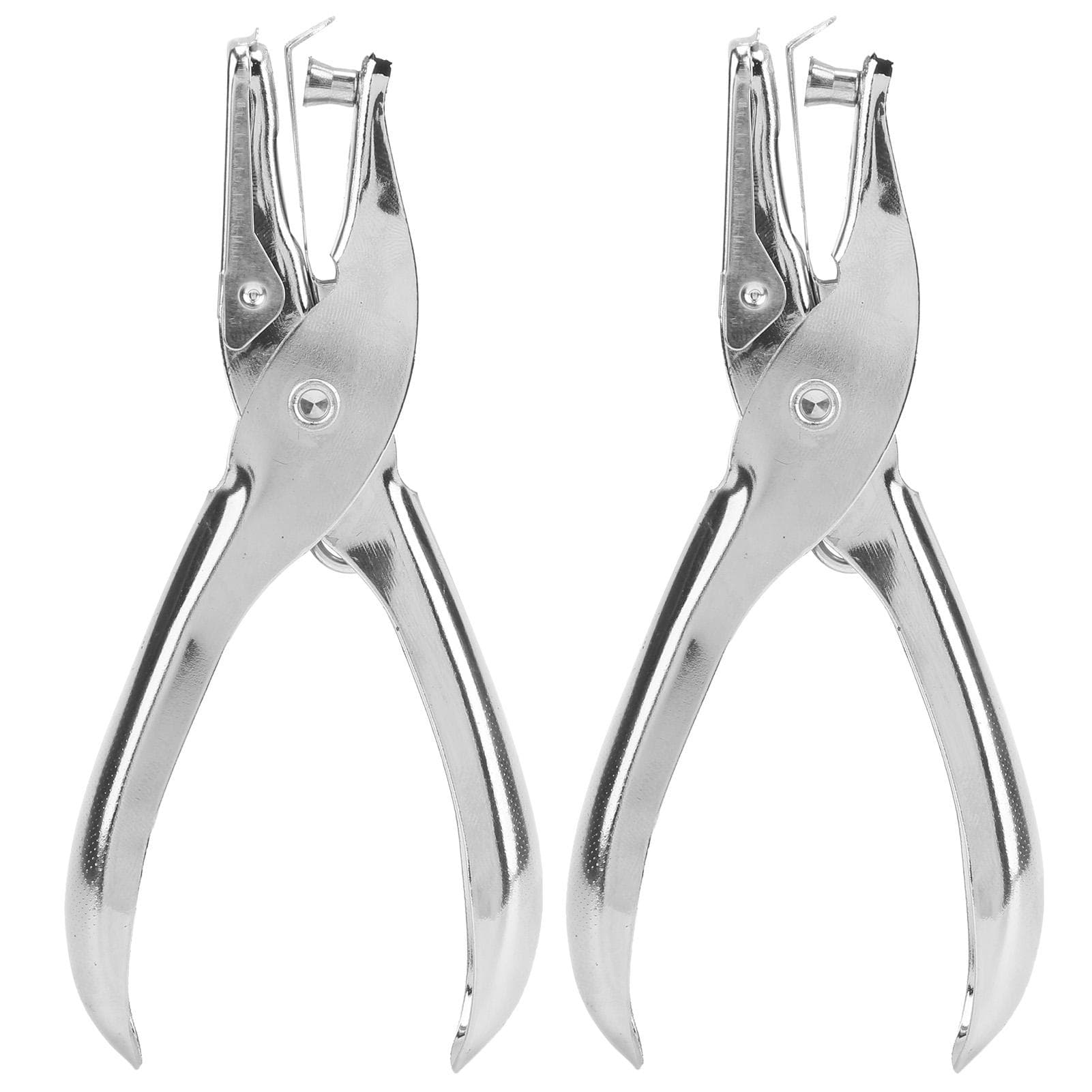2Pcs Single Hole Punch 45 Steel Handheld Clothing Ticket Paper Puncher Pliers 6mm Diameter