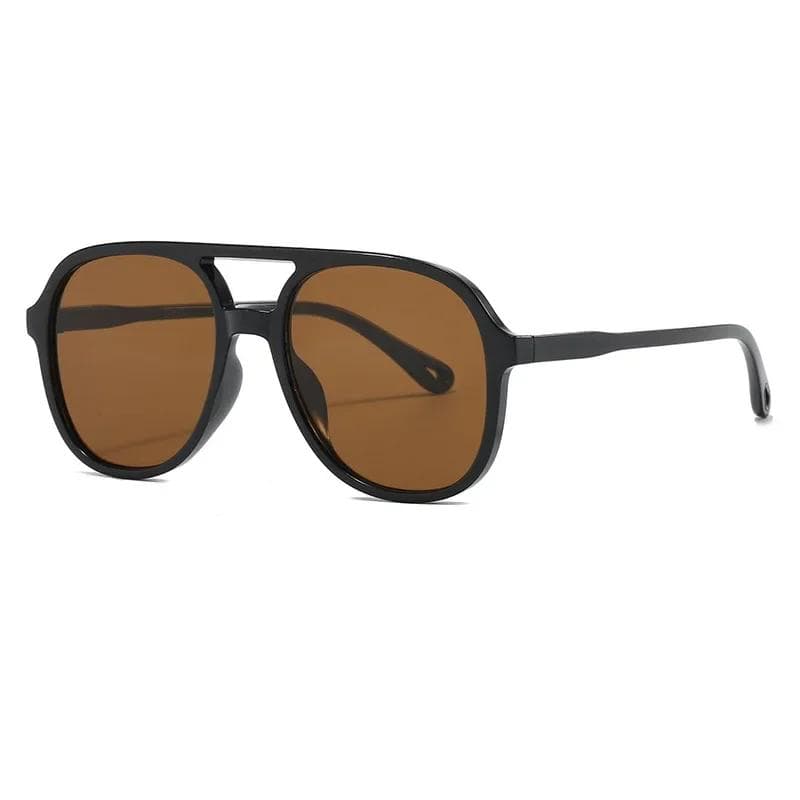 Leopard Print Double Beam Sunglasses UV Resistant Large Frame Toad Glasses for Men Women Fishing Driving Shading