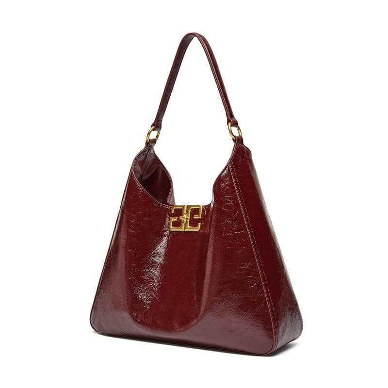 Top Layer Leather Underarm Bag Bag Women's Senior Sense Middle Hand Bill Shoulder Bag Large Bag Tote Bag