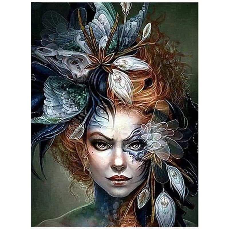Full Round Drill 5D DIY Diamond Painting Butterfly mask Embroidery Cross Stitch 20X30CM