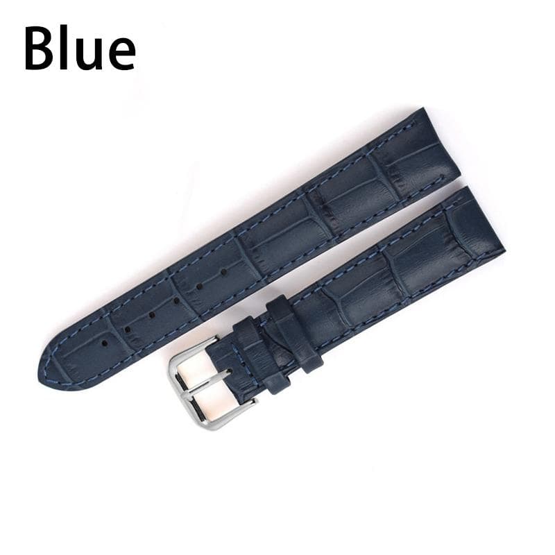 Top Quality Replacement Watch 12/14/16/18/20/22mm Cowhide Genuine Watchbands Leather Strap Band Belt Wrist Bracelet Accessories Replacement 18mm blue