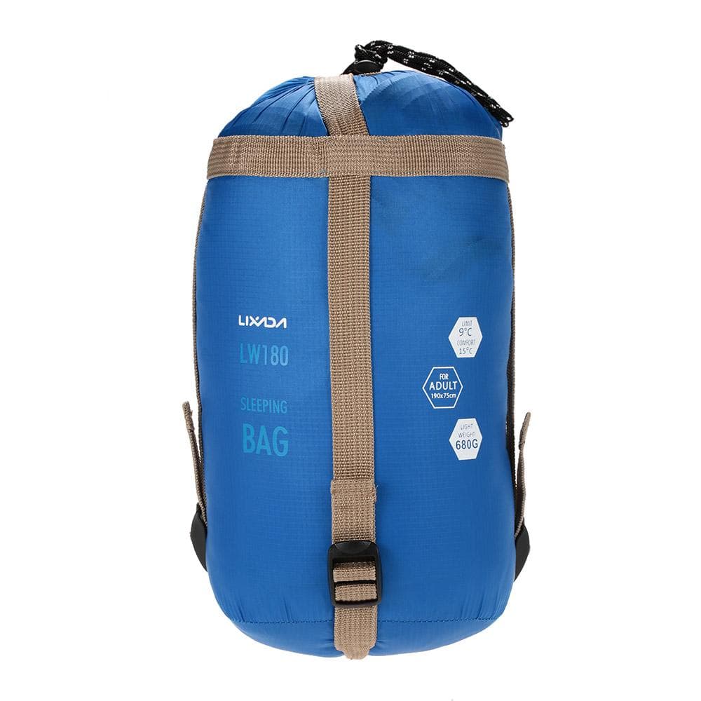 Lixada 190 * 75cm Outdoor Envelope Sleeping Bag Camping Travel Hiking Multifunction Ultra-light 680g blue