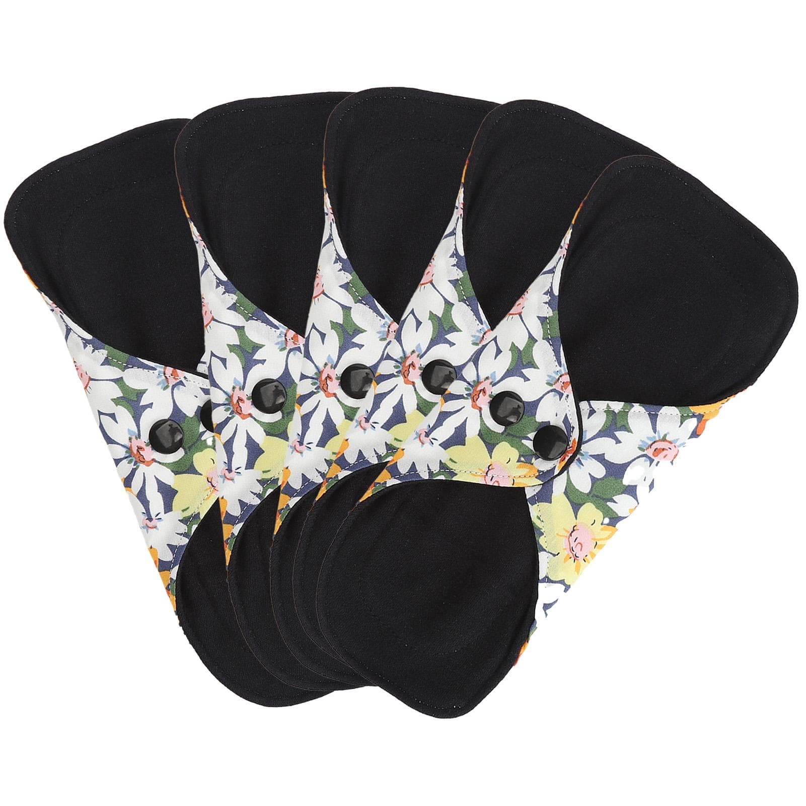 5pcs Reusable Menstrual Pads High Absorption Leak Proof Super Soft Cotton Washable Sanitary Pad for M(for 4-6.5kg)