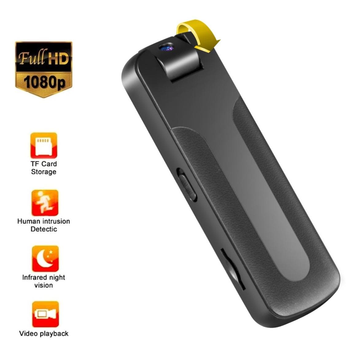 Outdoor 1080P HD Mini Camcorder with Night Vision for Covert Sports and Activities Camera plus 64GB Card