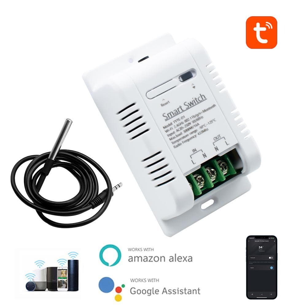WiFi Tuya Smart Switch Thermostat Smart Home Temperature Monitoring Switch Automation Modules Support Alexa Voice Control