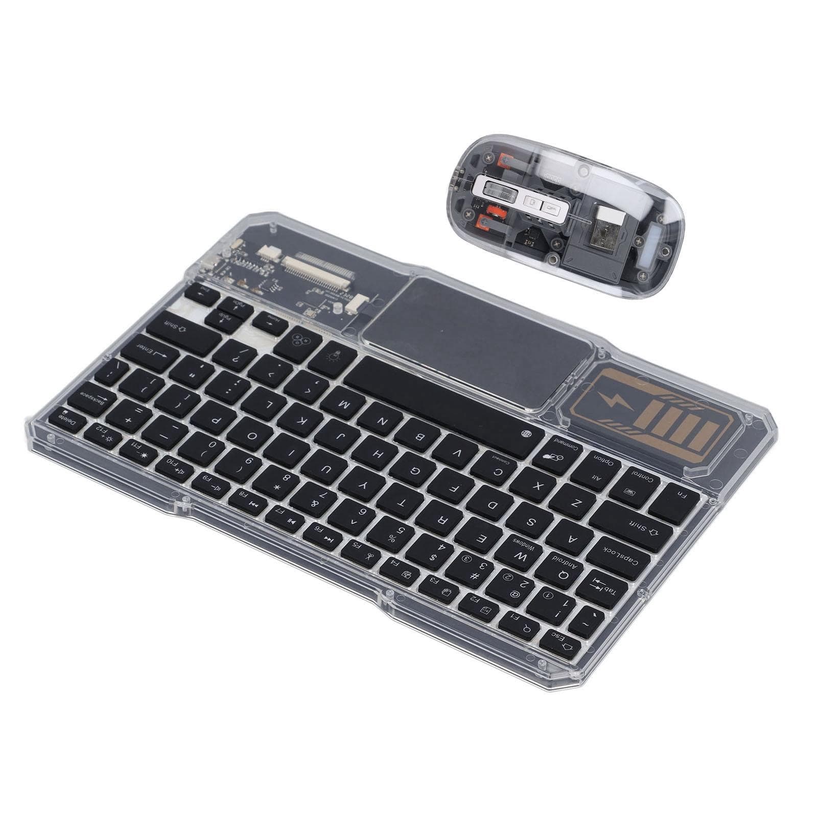 Bluetooth Keyboard Mouse Combo 7 Colours Night Light Wireless Keyboard Mouse Bundle for Android