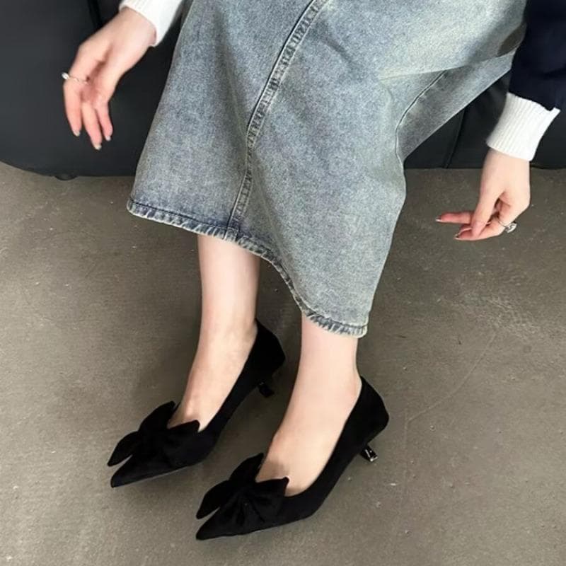 Shallow Mouth Candy Colors Fine Heeled Shoes Pointed Pumps Lace-Up Sandals Ladies Work Dress Professional Slip on Latest 39 black