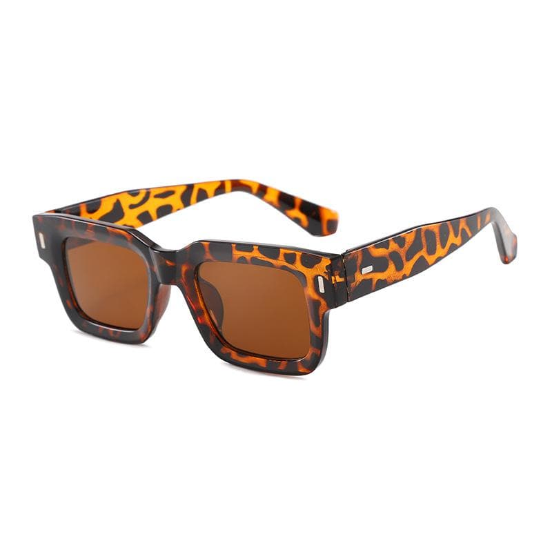 New Women's Rice Nail Square Sunglasses Retro UV400 Eyewear Trendy Sunshade Shades Personalized Eyeglasses 1PC