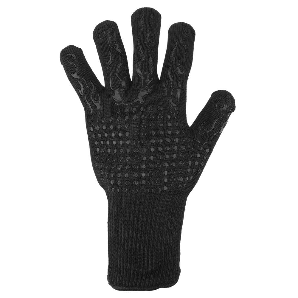 Non-slip Fireproof Microwave Oven Gloves Extreme Heat Resistant Oven Mitts 300-500 Centigrade Flame Retardant BBQ Fire Gloves black