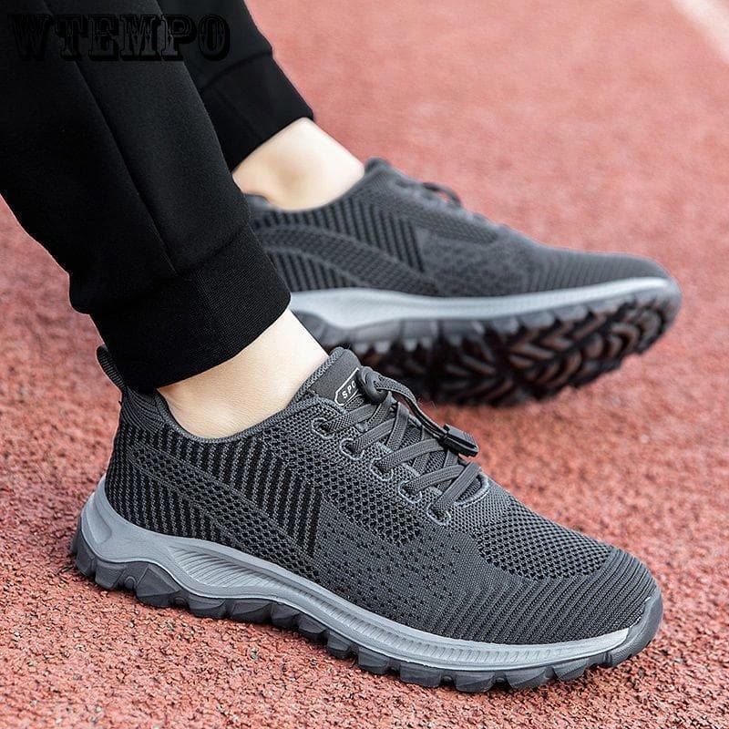 Men Shoes Summer Sneakers Men Lace Shoe Sports Casual Shoes Trainers Breathable Jogging Walking Shoes Tennis Shoes 44 grey