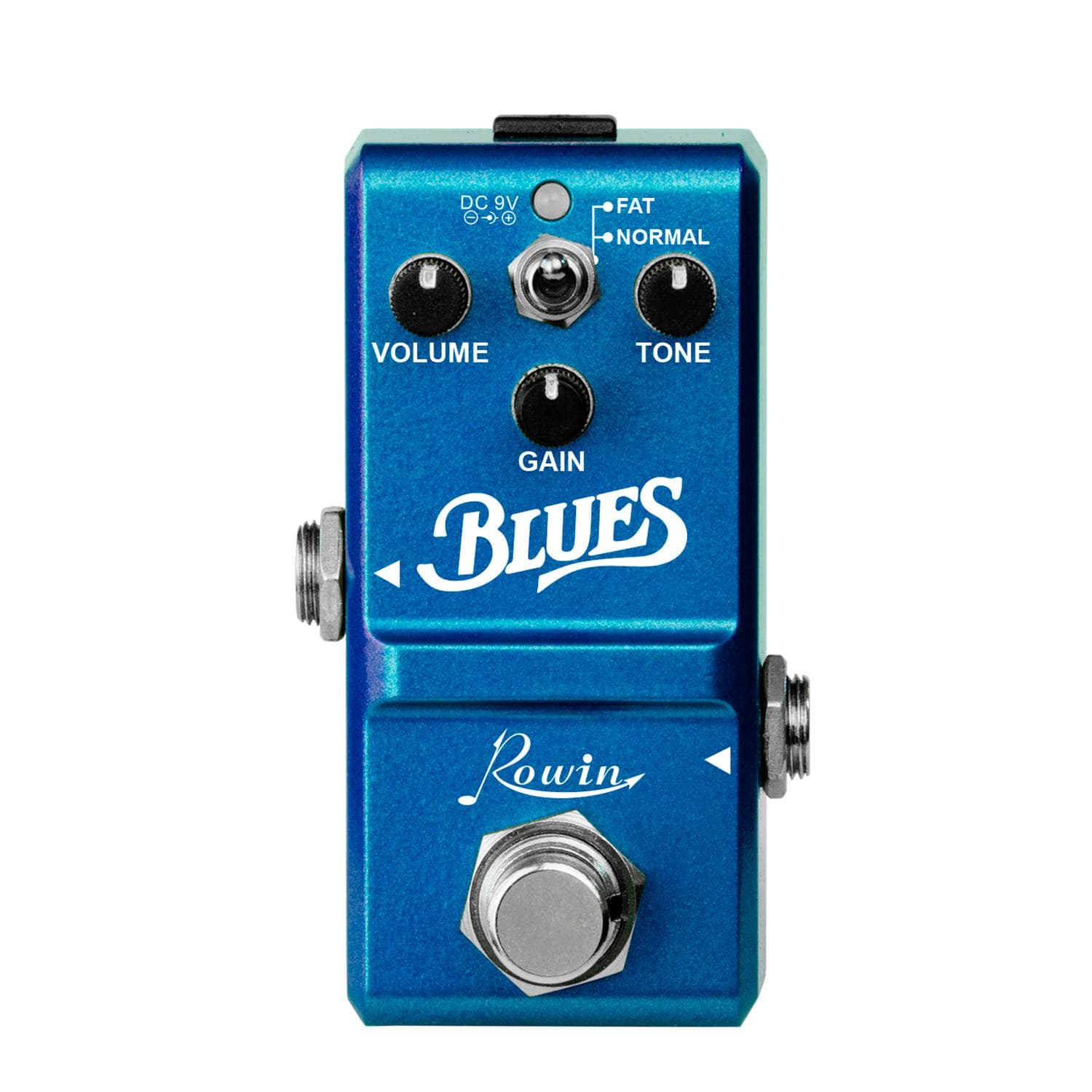 Rowin LN-321 Blues Pedal Wide Range Frequency Response Blues Style Overdrive Effect Pedal for Guitar blue