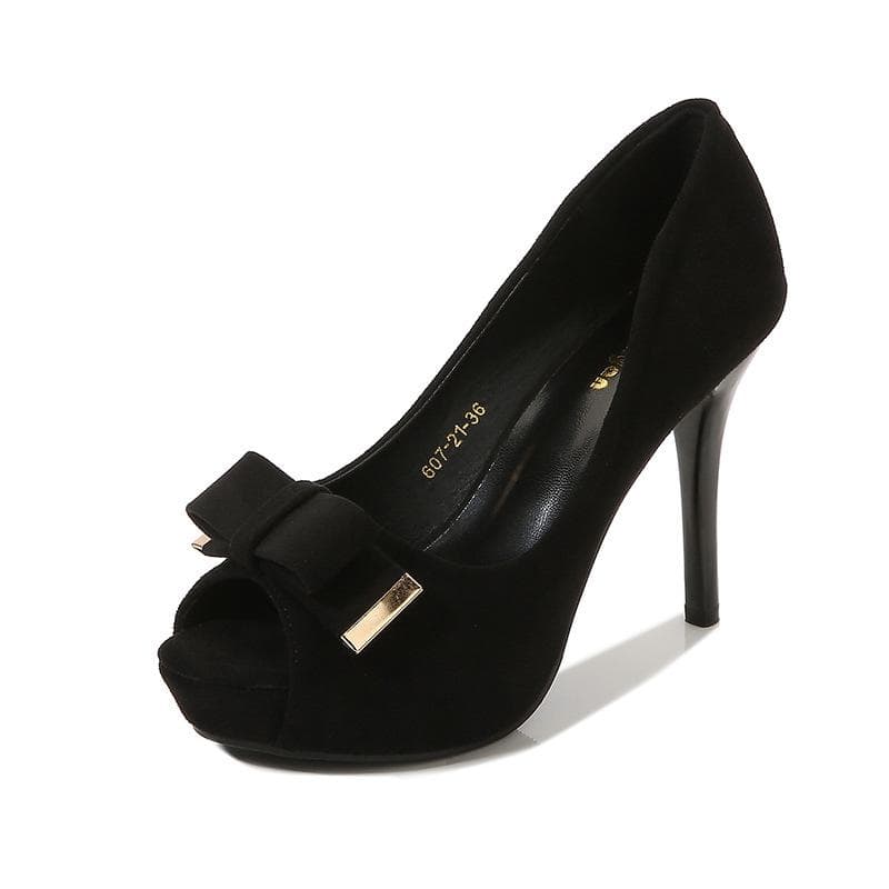 Summer Fashion New Fish Mouth Stiletto Fashion Catwalk Catwalk Super High Heel Wedding Shoes Casual Professional Women's Shoes 38 black