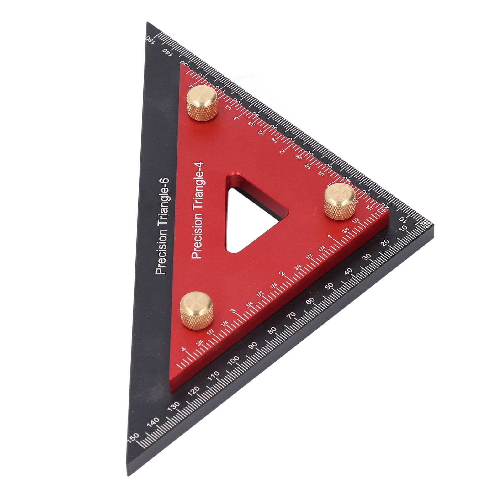 Double Triangle Ruler Detachable 4 Inch and 6 Inch Aluminum Alloy Accurate Carpentry Square Tool