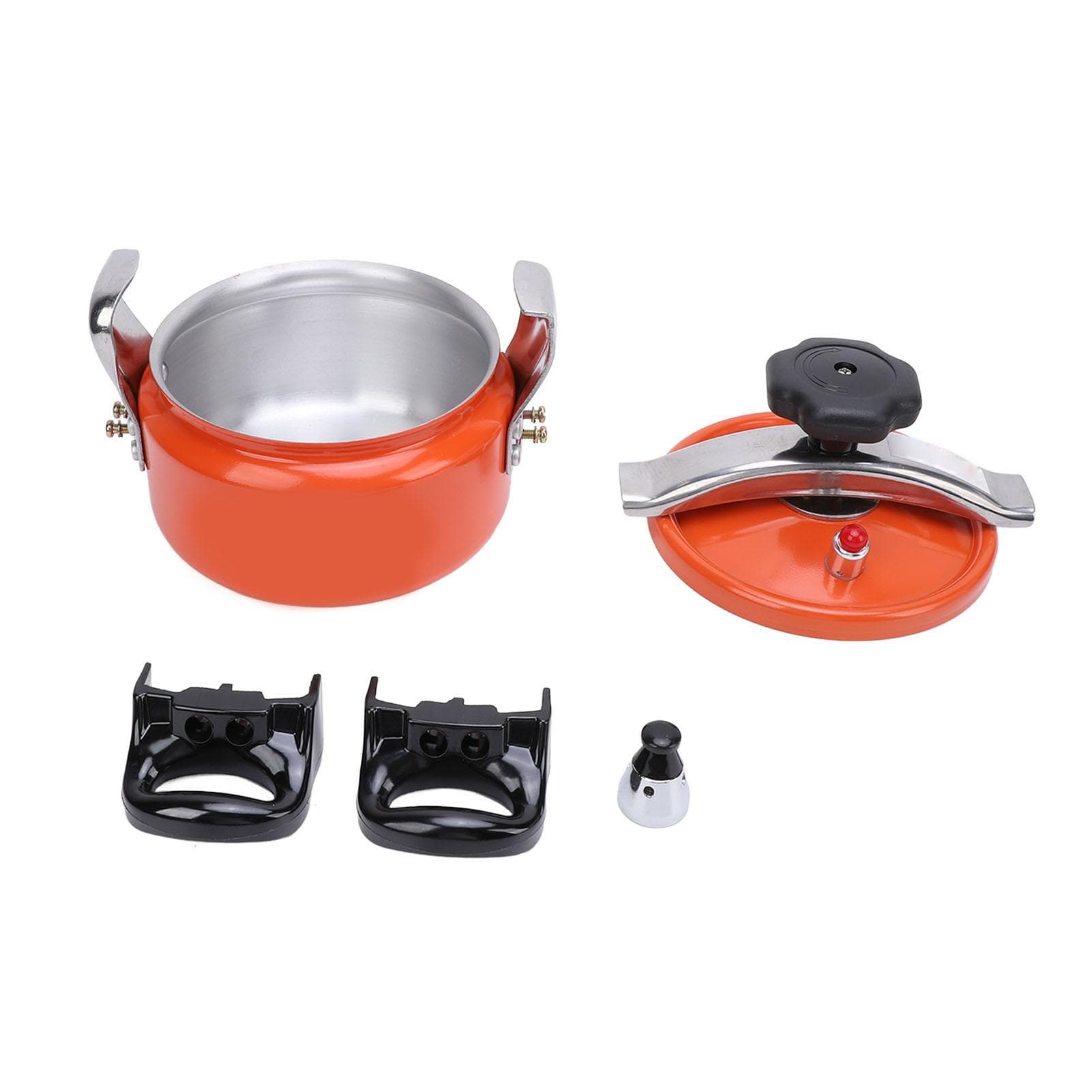 Double Bottom Pressure Cooker Canner Aluminum Alloy Large Capacity Easy to Open and Close Pressure 1.5L orange
