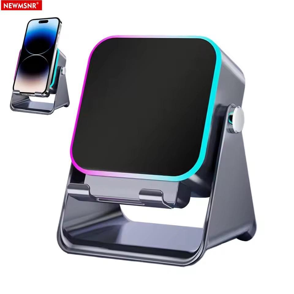 5 In 1 Auto-induction Wireless Induction Speaker 8 Mode RGB Lights HIFI Sound Portable Bluetooth Phone Holder Christmas gifts black