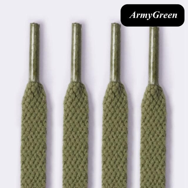 1Pair Flat Shoelaces 60-180cm for Sneakers 8mm Fabric Shoe Laces Color Shoe Lace Boot Laces for Shoes Classic Soft Shoestrings 140cm army green