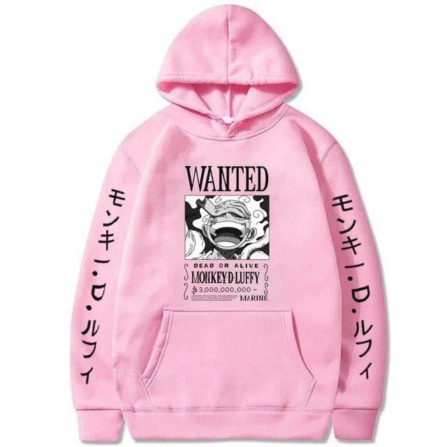 Newest Anime One Piece Hoodies Gear 5 Luffy Sun God Hooded Pullover Hot Harajuku Printed Sweatshirts Casual Unisex Clothing L pink