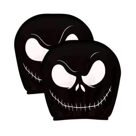 Skull Car Headrest Covers Spooky Print Auto Seat Head Rest 2pcs