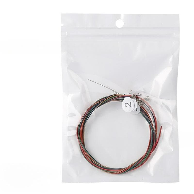 1 Set 6Pcs Rainbow Colorful Guitar Strings E-A for Acoustic Folk Guitar Classic Guitar Multi Color Guitar Parts