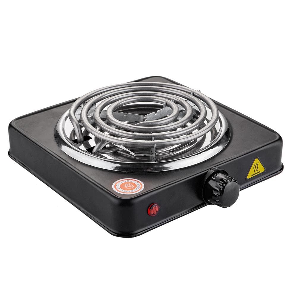 Electric Furnace Household Mini Single Disc Burner Portable Hot Plate Mosquito Incense Furnace 1000W High Power 200-1000℃ Kitchen Stove US Plug black