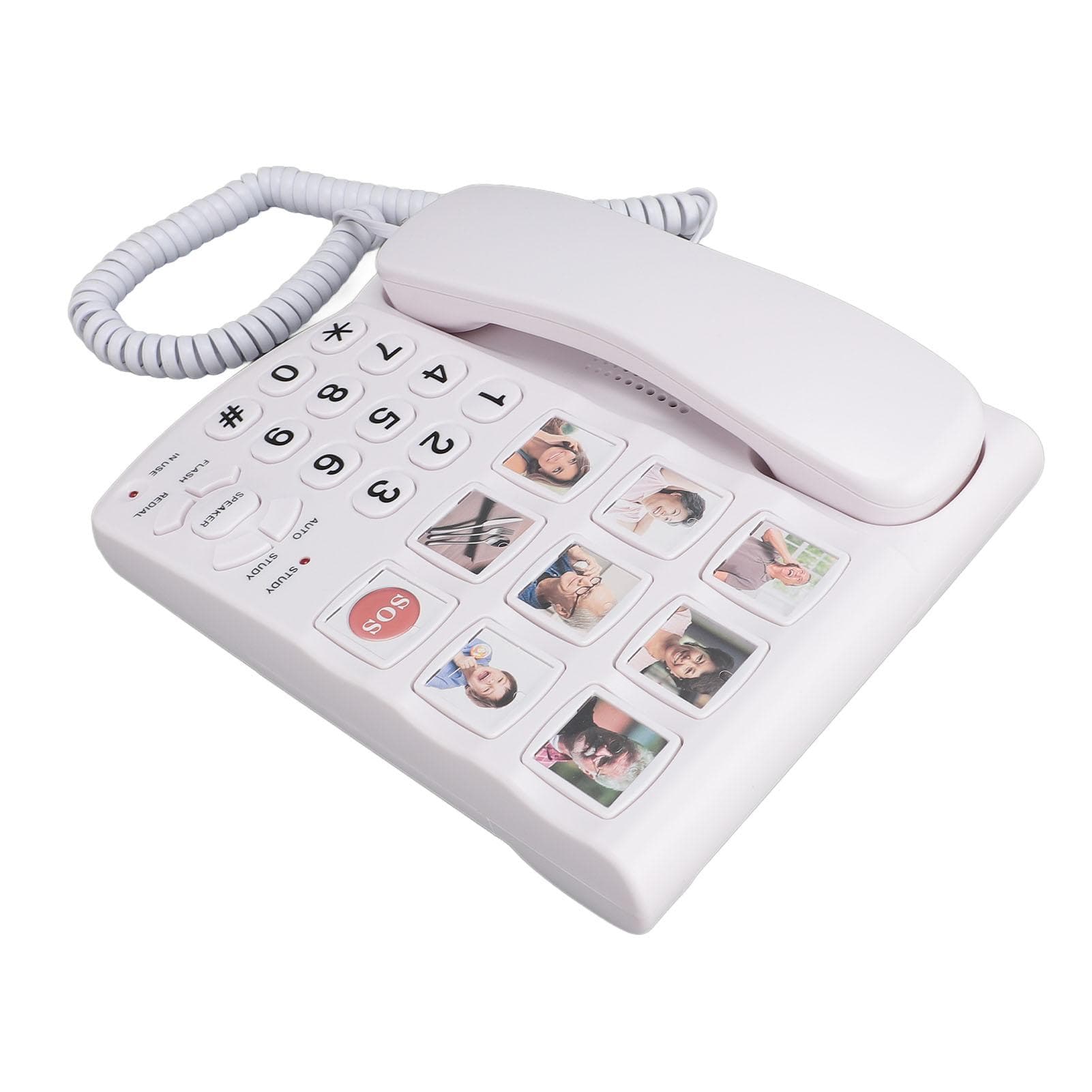 Big Button Phone for Seniors 9 Pictured Big Buttons Extra Loud Ringer Corded Landline Telephone for