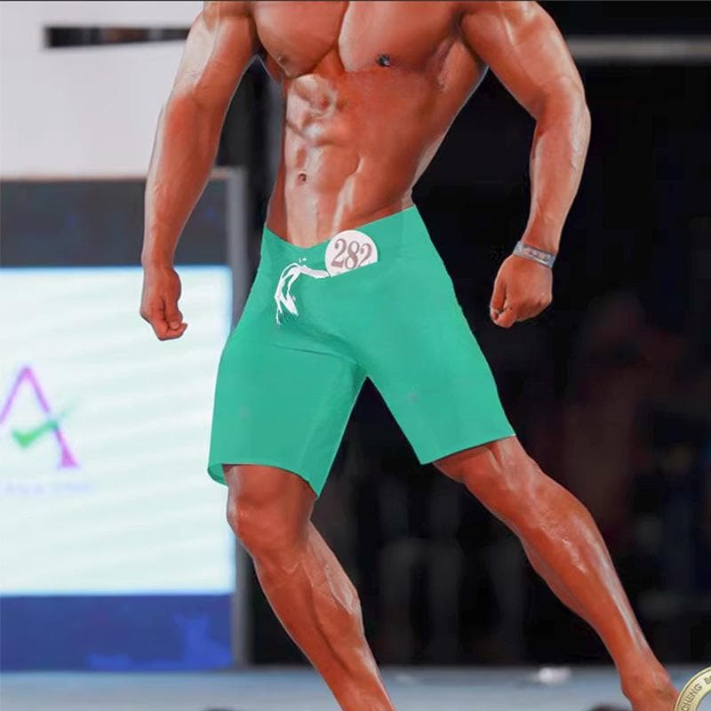 Olympia 2024 Men's Bodybuilding Quick-Dry Shorts for Fitness & Beach Surfing 30