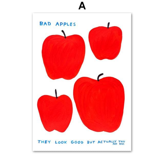 Abstract Art Poster David Shrigley Pictures for Home Deisgn Work Hard Play Hard Canvas Wall Art Prints Frameless Prints No Frame 60*100cm