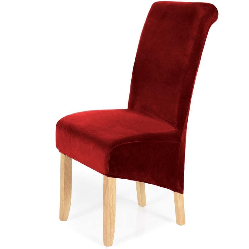 Stretch Velvet Dining Chair Covers Removable Washable Large Soft Dining Chair Slipcovers burgundy