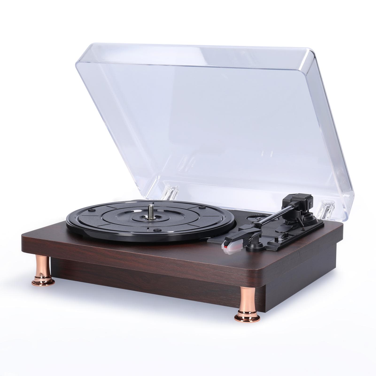 Retro Vinyl Record Player Record Player with Dustproof Cover Classic Nostalgic Style Record Player UK Plug multicolour