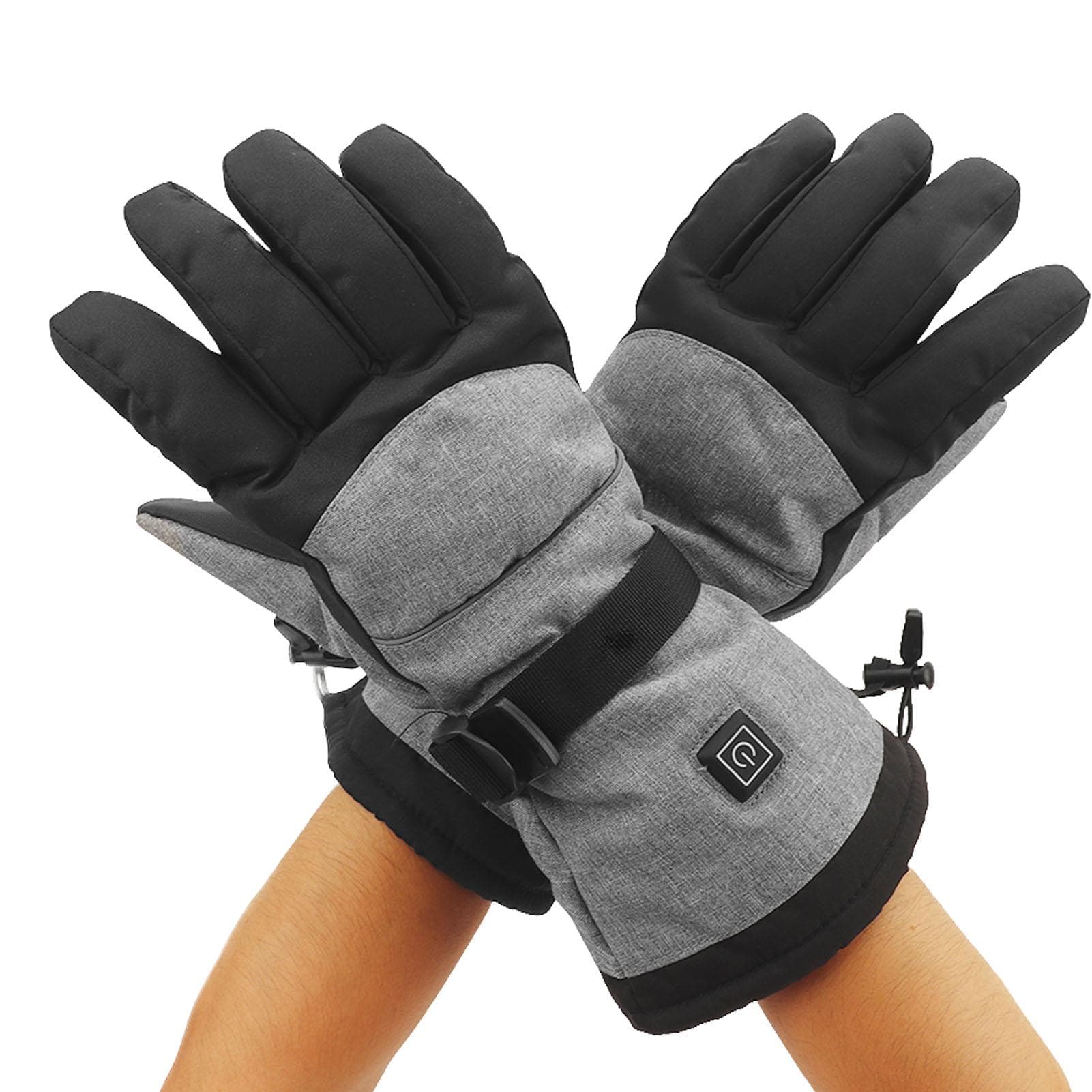 1 Pair Heated Gloves Battery Powered Waterproof Winter Heating Gloves with Reflective Strip for